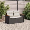 vidaXL Garden Sofa Black PE rattan  UV-resistant materials - 3 of 4