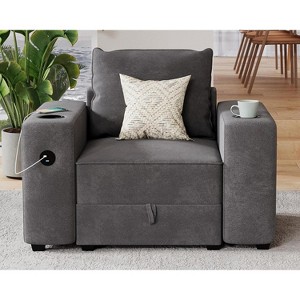 AMERLIFE Modular Sectional Sofa with USB Ports, Cup Holders& Hidden Storage for Office Living Room - 1 of 4
