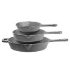 Lexi Home 3-Piece Pre Seasoned Cast Iron Frying Pan Set - 3 of 4