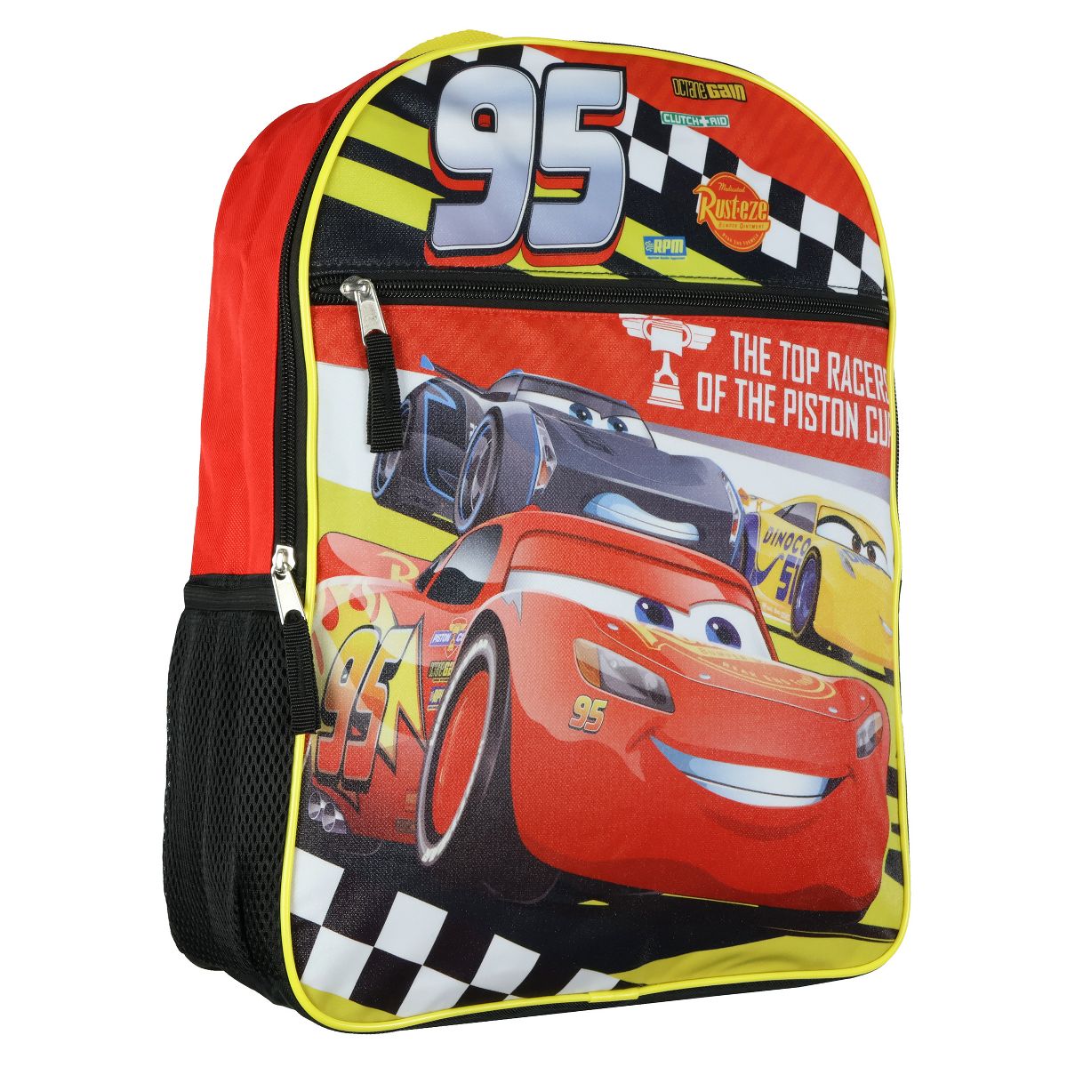 Disney Cars Backpack Top Racers Lightning McQueen 16" School Bag Multicolored