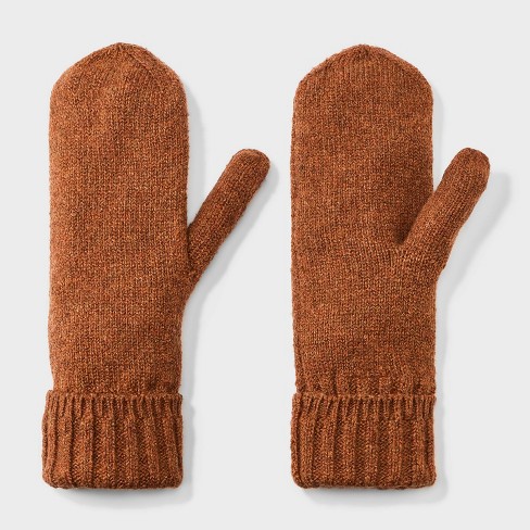 Brown knit on sale gloves