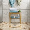 Sorbus Bamboo Shower Bench Stool with Shelf  2-Tier Wood Storage & Seating for Bathroom, Shower Bench Chair, Bath Stool, Spa Sauna Seat - 2 of 4