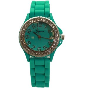 Olivia Pratt Every Day Thin Band Silicone and Rhinestones Colorful Women Watch - 1 of 4