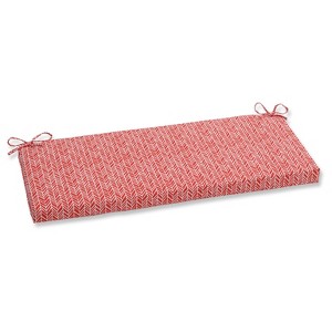 Outdoor/Indoor Herringbone Red Bench Cushion - Pillow Perfect