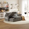 Modern Reversible Sleeper Sectional Sofa W/Pull Out Couch Bed, L-Shaped Upholstered Sofa Couch, Convertible Sofa Bed with Side Pockets - 3 of 4