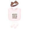 Hudson Baby Infant Girl Cotton Layette Set, Rustic Leopard - 3 of 4