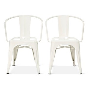 Carlisle Metal Dining Chair - White (Set of 2), Size: 2 Pack - Ships Flat