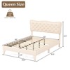 Infans Queen Upholstered Platform Bed Frame Button-Tufted Headboard Mattress Foundation - 2 of 4