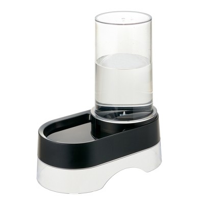 Black Elevated Automatic Gravity Pet Water Dispenser with Clear Tank