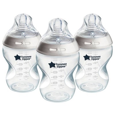 Tommee Tippee Closer to Nature Baby Bottle  Breast-Like Nipple with  Anti-Colic Valve, BPA-free – 9-ounce, 4 Count 