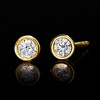 Ross-Simons 0.20 ct. t.w. Bezel-Set Lab-Grown Diamond Stud Earrings in 18kt Gold Over Sterling - 3 of 4
