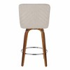 26" Contemporary 360¡ã Swivel Counter Stools with Bent Wood Legs, Padded Seat, and Round Footrest (Set of 2) for Kitchen - 3 of 4