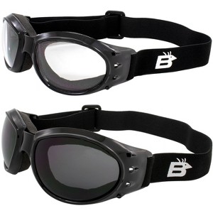 2 Pairs of Birdz Eyewear Eagle Safety Motorcycle Goggles with Clear, Smoke Lenses - 1 of 4