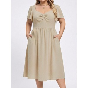 and midi dress Lilac Floral Casual Midi Dress with Stripes Lilac Floral / Small