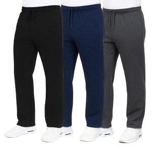 Blue Ice Men's Classic Heavyweight Fleece Sweatpants with Open Bottom - 3 Pack - 1 of 4