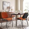 QingMoon Dining Chairs Set of 2, Faux Leather Side Chairs with Walnut Bentwood Back, Upholstered Seat and Adjustable Foots for Kitchen - 2 of 4
