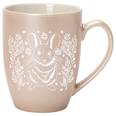 Elanze Designs 10 Ounce Metallic Finish New Bone China Tea Coffee Cup Mug� Precious Pearl Springtime Mouse