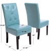 Coolbibila Faux Leather Dining Chairs Set of 2,Button Tufted Dining Room Chairs,High Back,Rubberwood Legs Mid Century Style Dinner Chairs - 4 of 4