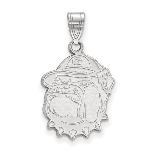 Black Bow Jewelry 10k White Gold Georgetown Hoyas NCAA Large Pendant - 1 of 3