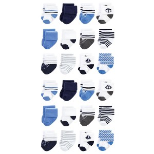 Hudson Baby Cotton Rich Baby Terry Socks 24-Pack, Nautical - 1 of 3