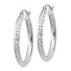 Black Bow Jewelry 2.5mm, 14k White Gold Knife Edge Diamond Cut Hoops, 25mm (1 Inch) - 2 of 4