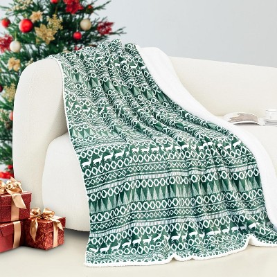 Comfort Ultra-Plush Flannel Blanket Christmas Plaid Christmas Tree.