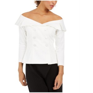 Adrianna Papell Womens Double Breasted Cold Shoulder Blouse - 1 of 1