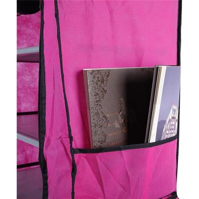 Coucheta 10-Tier Shoe Organizer - Vertical Space-Saving Storage Tower Holds 20-40 Pairs, Metal Frame, Dustproof Cover, Rose Red