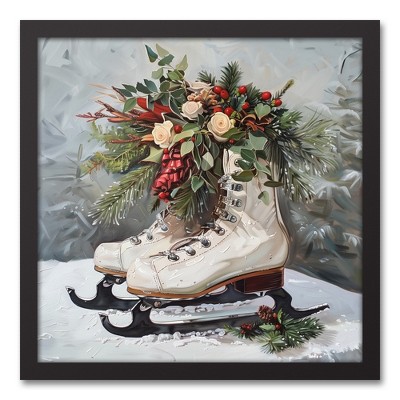 Creative Products Holiday Ice Skates 17.73 x 17.73 Black Framed Canvas