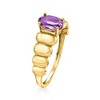 Ross-Simons 0.70 Carat Amethyst Ribbed Ring in 14kt Yellow Gold - 3 of 4