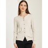 Allegra K Women's Lightweight Crewneck Button Down Long Sleeve Sweater Cardigan - 2 of 4