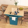 55.7 inch Green Rolling Kitchen Island with 2 Drop Leaf, Folding Storage Dining Table for Kitchen Dining Room - 2 of 4