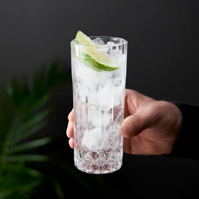 Admiral Cut Crystal Tall Highball Glasses Set of 4
