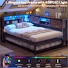 Aheaplus L-Shaped DayBed with Charging Station, Corner Bed Frame with Bookcase and Sliding Door - 3 of 4