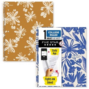 Five Star Soft Petals 1-Subject Notebooks 8.5" x 11" College-Ruled 80 Sheets Assorted Colors 2/Pack - 1 of 4