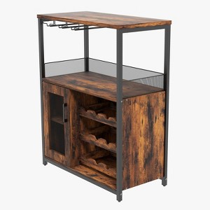 Bar cabinets, wine cabinets, sideboards, adjustable shelves, baffle design, suitable for small bar cabinets in kitchens and restaurants - 1 of 4