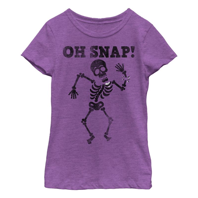 Girl's Lost Gods Halloween Oh Snap Skeleton T-Shirt, 1 of 4