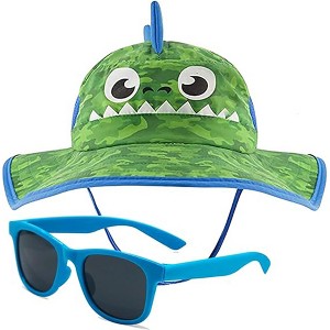 Kids Sun Hat for Girls & Boys with UV Protection - Toddler Beach Hat for Fishing Safari Play Hat with Sunglasses (2-7 Years) - 1 of 4