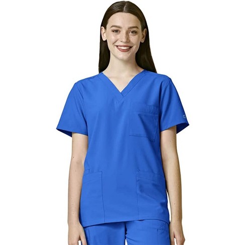 Wonderwink Womens 4-pocket Utility Top Medical Scrubs Shirt, Royal, X ...