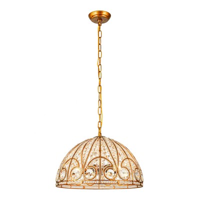 LLHZSY Retro Antique Sphere Crystal Chandelier Adjustable Dining Room Chandelier - Brass - W11.8"/17.82"/23.62"