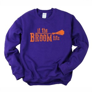 Simply Sage Market Women's Graphic Sweatshirt If The Broom Fits - 1 of 4