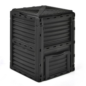 Tangkula 80-Gallon Outdoor Composter W/ Large Openable Lid & Bottom Exit Door - 1 of 4