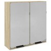 CLIHOME Modern 2 Doors Wall-Mounted Bathroom Mirror Cabinet Engineered Wood Medium Mirror - 2 of 4