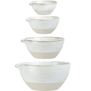 Storied Home Stoneware White Batter Bowls (Set of 4) - 1 of 4