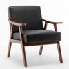 LOVMOR Accent Chair w/Velvet Upholstery and Solid Wood Frame, Classic Mid-Century Modern Living Room Furniture for Extra Seating - 2 of 4