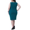 Agnes Orinda Women's Plus Size Office Club Classic Boat Neck Sleeveless Bodycon Dresses - 4 of 4