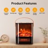 ROVSUN 1500W Electric Fireplace Stove, Portable Freestanding Tabletop Mini Heater, Overheat Protection for Indoor - 2 of 4