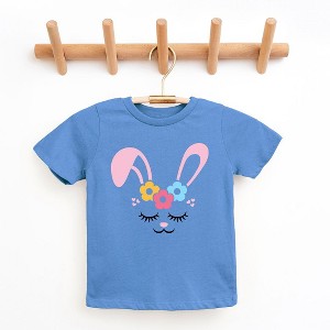 The Juniper Shop Bunny Face With Flowers Toddler Short Sleeve Tee - 1 of 2