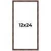 PosterPalooza | 12x24 Thin Bamboo Picture Frame, UV Acrylic, 2 Finishes - Gold and Brown - 2 of 4