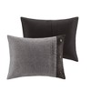 Gulches 7 Piece Faux Suede Comforter Set Grey Queen, Stylish Bedding for Modern Decor & Year-Round Warmth - 2 of 4